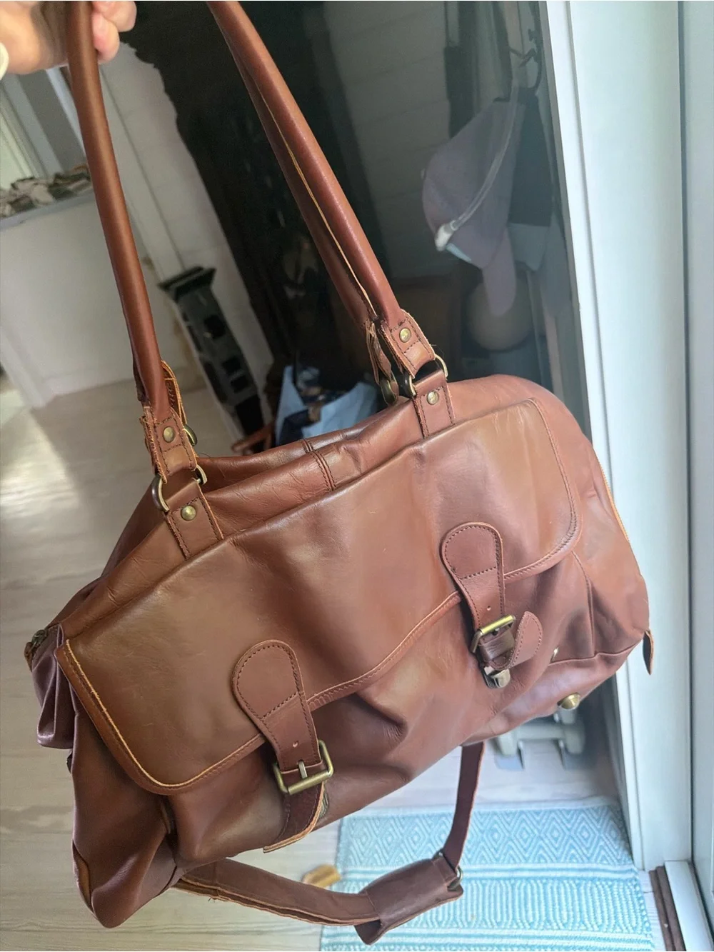 Men's Brown Leather Travel Satchel - Classic Carryall